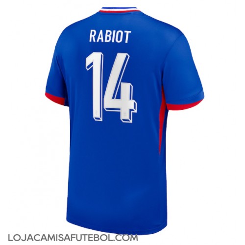 Camisa de Futebol França Adrien Rabiot #14 Equipamento Principal Europeu 2024 Manga Curta